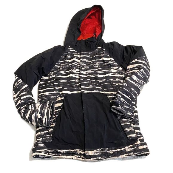 Burton size XL Dryride Dhaka Black White and Red Snow Jacket Coat